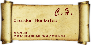 Czeider Herkules névjegykártya